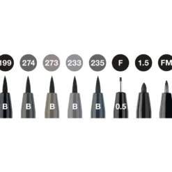 FABER-CASTELL Pitt Artist Pen Tuschestift, 8er-Set, Black & Grey