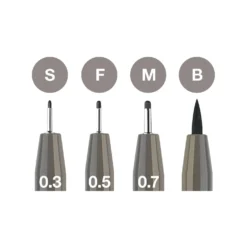 FABER-CASTELL Pitt Artist Pen Tuschestift, 4er-Set, warmgrau IV