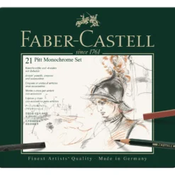 FABER-CASTELL PITT Monochrome medium Zeichen-Set