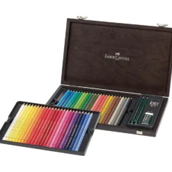 FABER-CASTELL POLYCHROMOS Farbstifte, 48er Holzkoffer