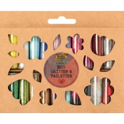 folia® Bio Glitter- und Pailletten-Set, 20 Tuben