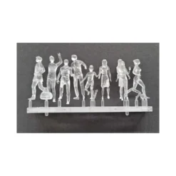 Hermoli Miniatur-Fußgängerfiguren 18er-Set, transparent
