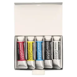 HOLBEIN Künstler Gouache Primärfarben-Set, 5 x 15 ml