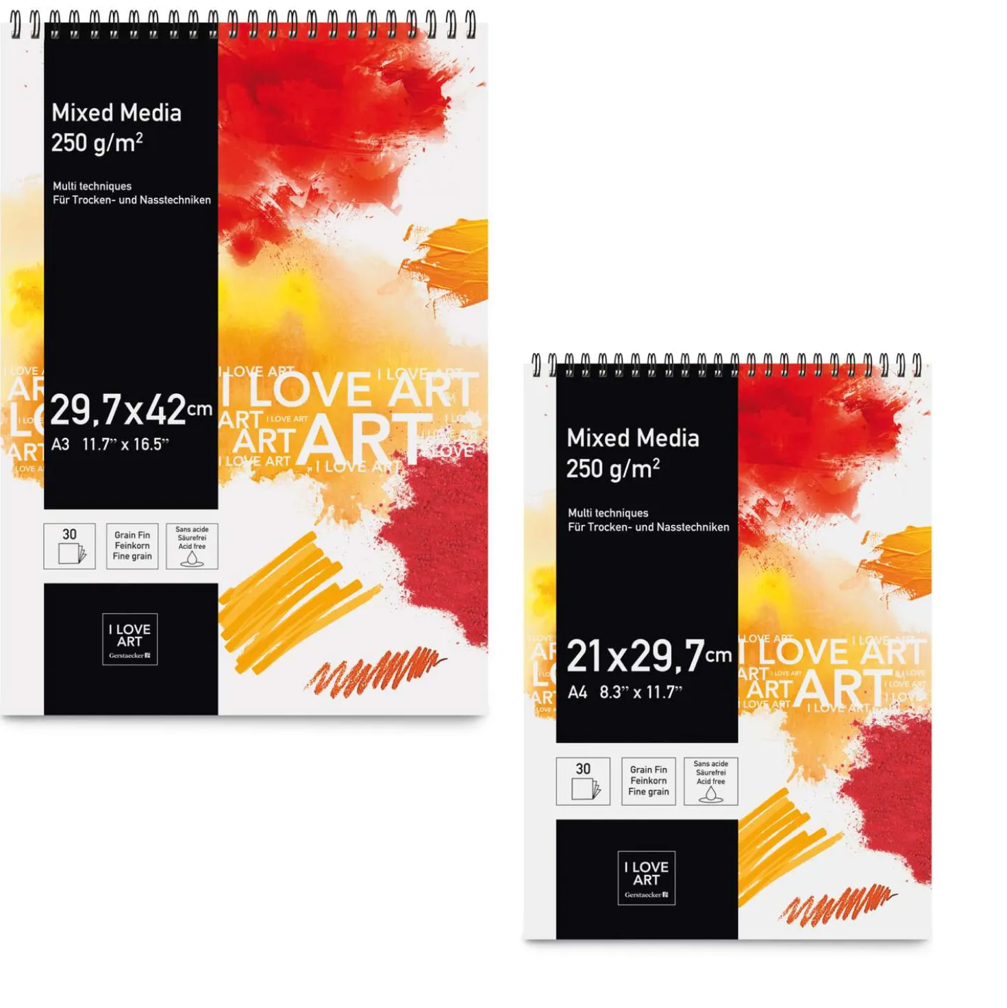 I LOVE ART Mixed Media Spiralblock