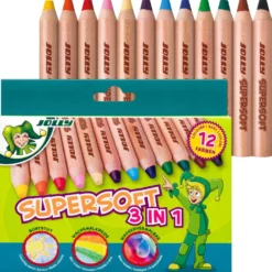 JOLLY Supersoft 3 in 1 Buntstifte, 12 Stück