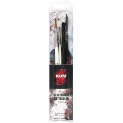 KUM® ILLUSTRATION AQUARELL Pinselset, 4-teilig
