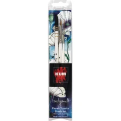 KUM® x Handgemalt FLORAL CLASSICS Aquarellpinsel-Set, 3-teilig
