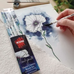 KUM® x Handgemalt FLORAL CLASSICS Aquarellpinsel-Set, 3-teilig