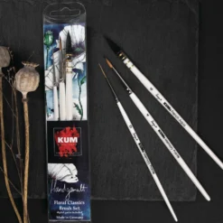 KUM® x Handgemalt FLORAL CLASSICS Aquarellpinsel-Set, 3-teilig