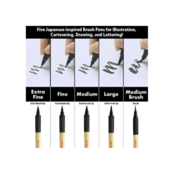 Kuretake Bimoji Fude Pen Set, Schwarz