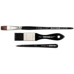 lineo Spontan Realismus Pinsel 3er-Set, Black Edition Martin Thomas, Serie 636