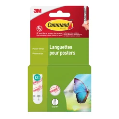 3M Command™ Poster Strips Klebestreifen, 12 Stück, Größe S