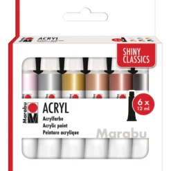 Marabu Acrylfarben SHINY CLASSICS, 6er-Set
