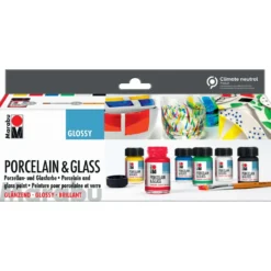 Marabu Porcelain & Glass Glossy (glänzend) Starterset, 6 x 15 ml