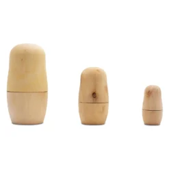 Matroschka Puppen, 3-teilig, unbemalt