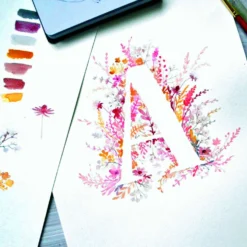 Monogramme in Aquarell