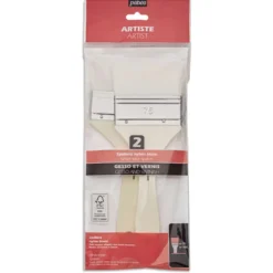 pébéo 2er-Set Gesso und Lack-Spalterpinsel, weiße Synthetikfaser