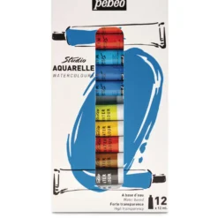 pébéo Studio feine Aquarellfarbe-Sets, 12-ml-Tuben