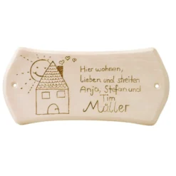 Pebaro Türschild aus Buchenholz, blanco