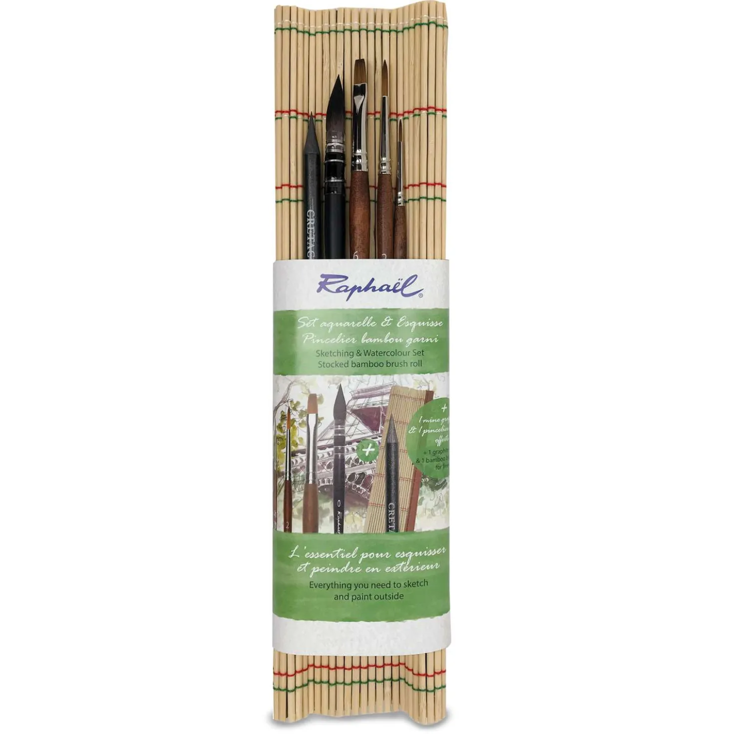 Raphaël® Aquarellpinsel-Zeichenset, 5-teilig
