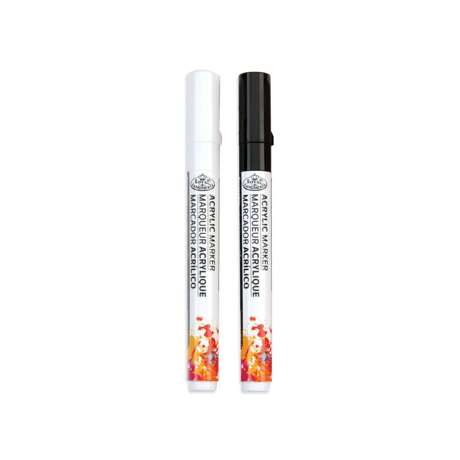 Royal & Langnickel® ACRYLIC MARKER – 2er Set Schwarz & Weiß, Reversible Tip