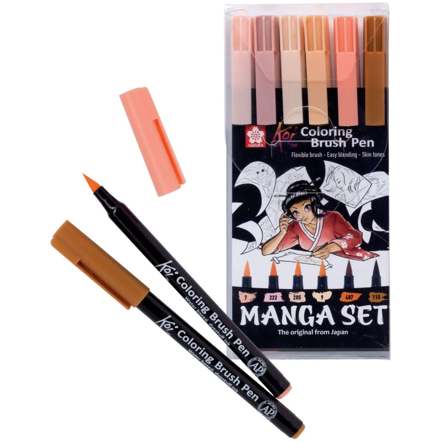 SAKURA® Koi Coloring Brush Pen MANGA-Set