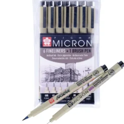 SAKURA® PIGMA MICRON™ 6 Fineliner + Brush pen