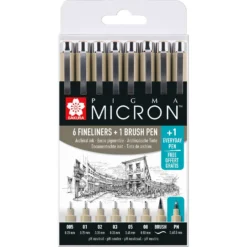 SAKURA® PIGMA® MICRON™ Fineliner-Set + Everyday Pen gratis