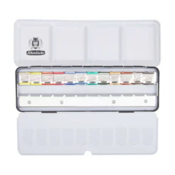 SCHMINCKE HORADAM® Feinste Künstler Aquarellfarben, Metallkasten mit halben Näpfchen