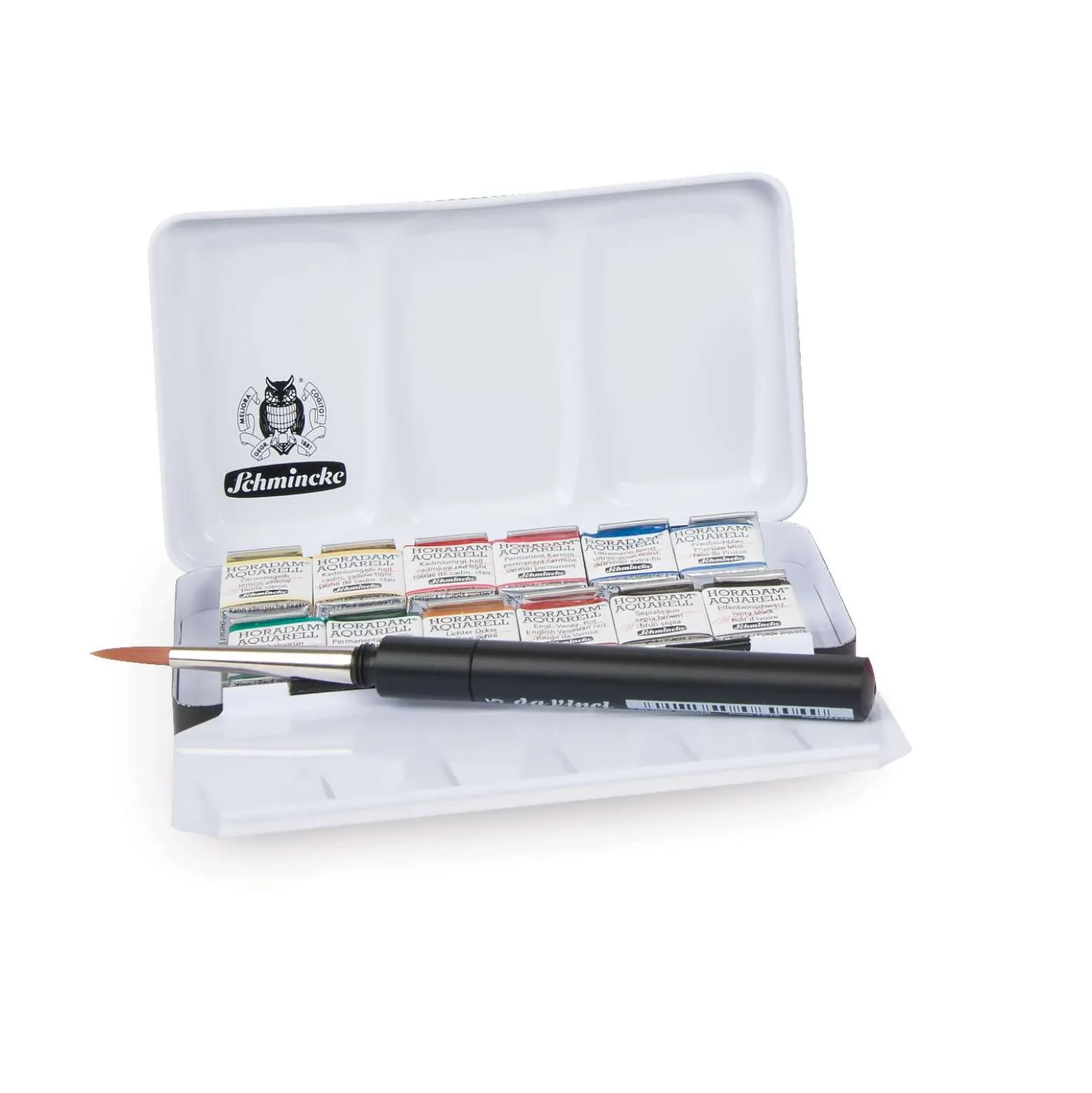 SCHMINCKE HORADAM® Feinste Künstler Aquarellfarben, Metallkasten mit halben Näpfchen