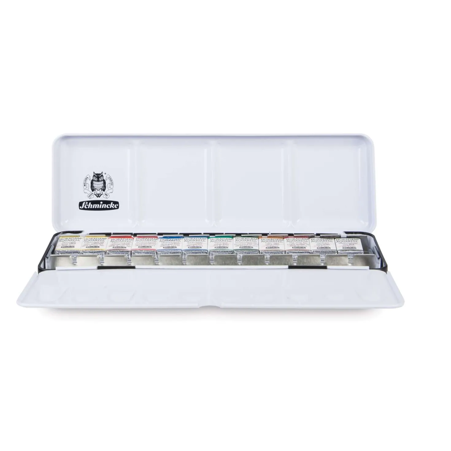 SCHMINCKE HORADAM® Feinste Künstler Aquarellfarben, Metallkasten mit halben Näpfchen
