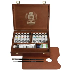 Schmincke PRIMAcryl® Professional Feinste Künstler-Acrylfarben, Holzkasten 11+1-Set