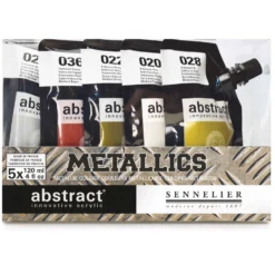 SENNELIER abstract® Metallicfarben-Set, 5 x 120 ml