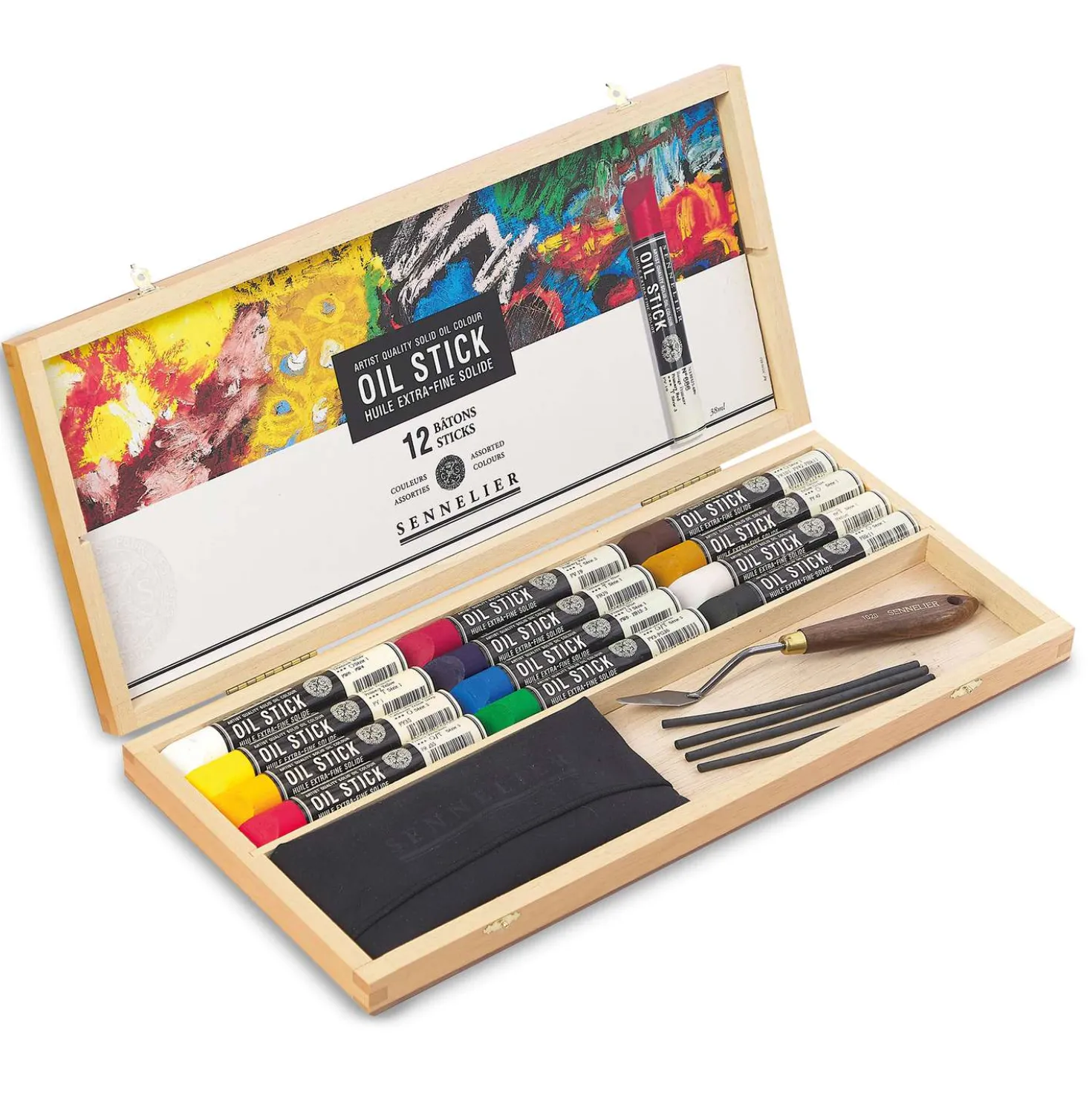 SENNELIER OIL STICKS 12er Set im Holzkasten
