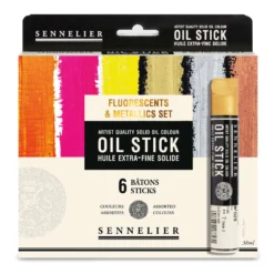 SENNELIER OIL STICKS Fluorescent & Metallics Set