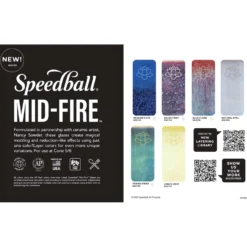 Speedball® Mid-Fire Glaze Farbtabelle Nr. 2, 6 Musterkacheln