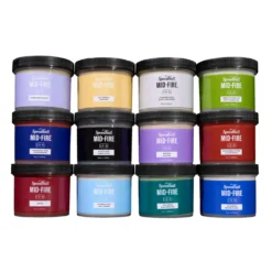 Speedball® Mid-Fire Glaze Muster Set, 12 Farben, je 118 ml