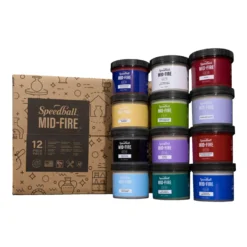 Speedball® Mid-Fire Glaze Muster Set, 12 Farben, je 118 ml