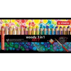 STABILO® ARTY woody 3 in 1 Set mit Pinsel + Spitzer