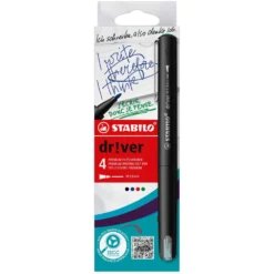 STABILO® dr!ver Premium-Filzschreiber Medium im 4er Kartonetui