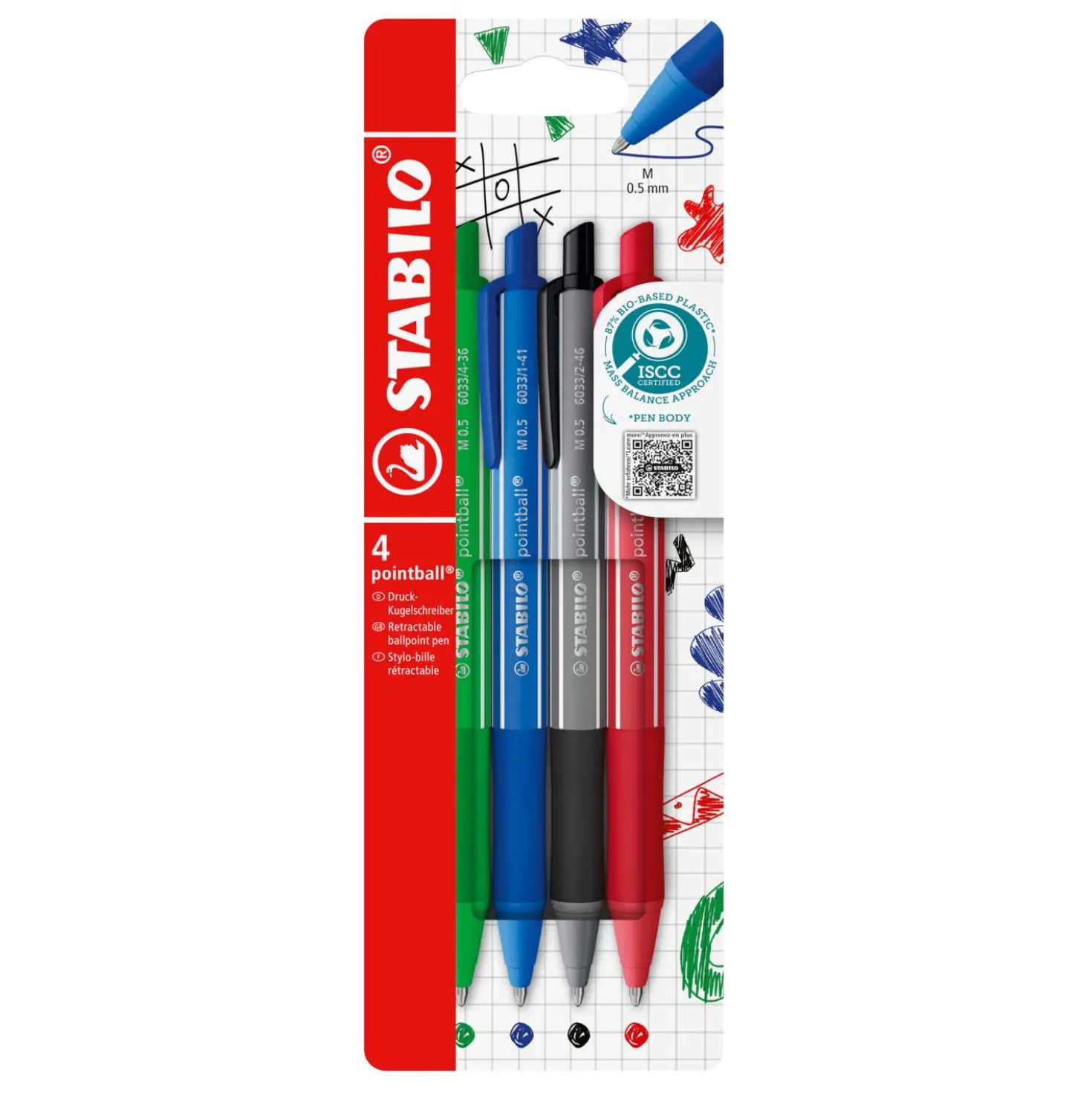 STABILO® pointball® Kugelschreiber Colorful, 4er Set