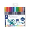 STAEDTLER® 3001 Doppelfasermaler mit Pinselspitze Sets