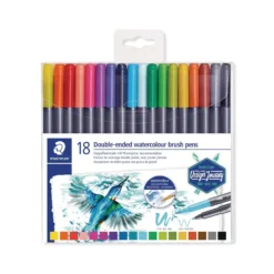 STAEDTLER® 3001 Doppelfasermaler mit Pinselspitze Sets