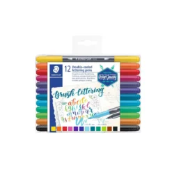 STAEDTLER® Handlettering Doppelfasermaler mit Pinselspitze, 12er Pack