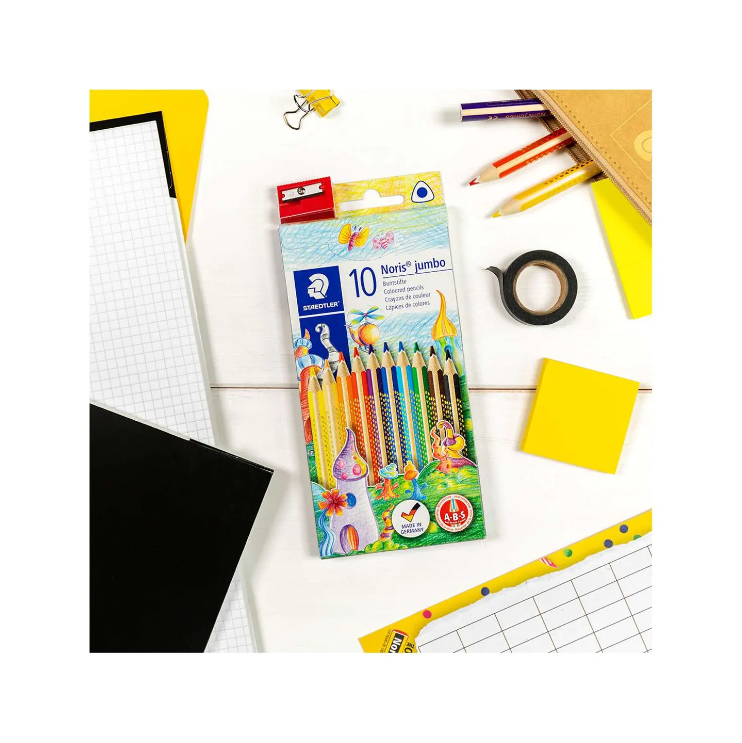 STAEDTLER® Noris®jumbo Buntstifte, 10er-Set mit Spitzer