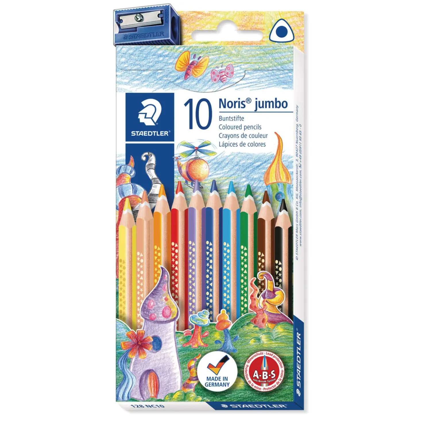 STAEDTLER® Noris®jumbo Buntstifte, 10er-Set mit Spitzer