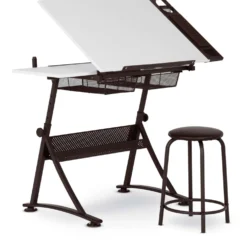 Studio Design Fusion Craft Zeichentisch inkl. Hocker, weiße Arbeitsfläche