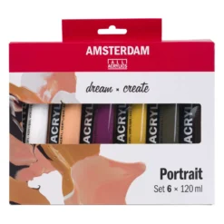 Talens AMSTERDAM All Acrylics Standard Series, 6 x 120 ml Portraitfarben-Set