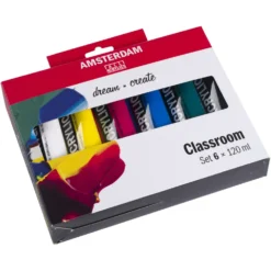 Talens AMSTERDAM All Acrylics Standard Series, 6 x 120 ml Klassenzimmer-Set