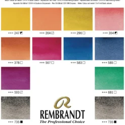 Talens REMBRANDT Aquarellkasten "Dämmerung", 12 Tuben